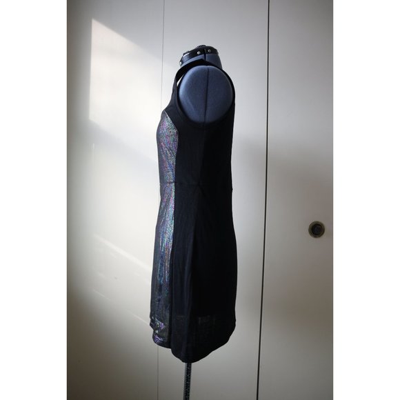 Nameless Black Mini Dress with Sweetheart Iridescent Panel - Picture 2 of 10